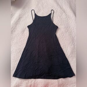 Topshop - Navy Blue Tank Dress with Spaghetti Straps & Open Back - size 4